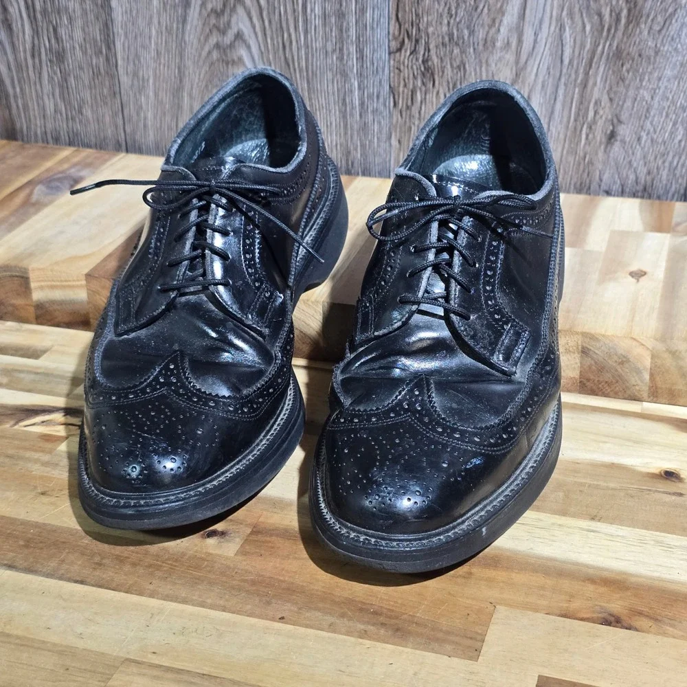 Stuart‎ McGuire 8 D Spring-Step Cushion Black Wingtip Brogue Oxford Made in USA